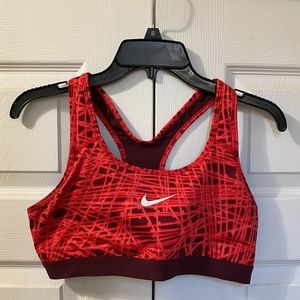 Nike, Red and Burgundy Sports Bra